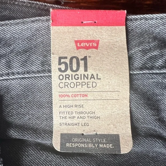 Levi’s faded black 501 cropped jeans - Picture 9 of 9
